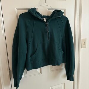Lululemon Scuba Oversized Half Zip in Dark Green